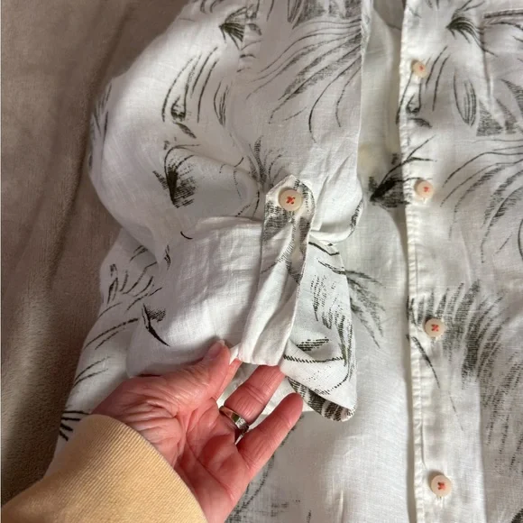 Tommy Bahama Men’s 100% Linen Long Sleeve Cruise wear Button Up Shirt Tropical L - Picture 10 of 13